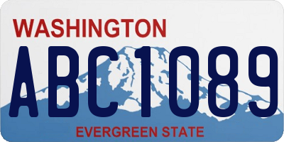 WA license plate ABC1089
