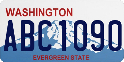 WA license plate ABC1090