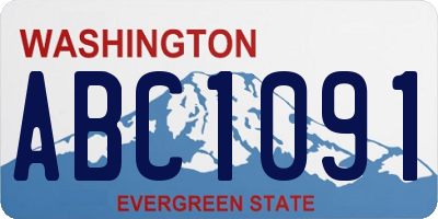 WA license plate ABC1091