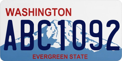 WA license plate ABC1092