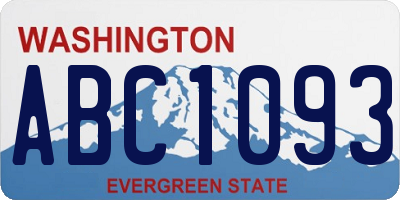 WA license plate ABC1093