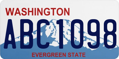 WA license plate ABC1098