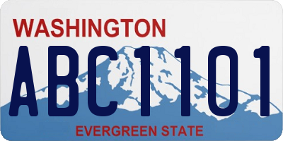 WA license plate ABC1101