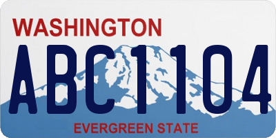 WA license plate ABC1104