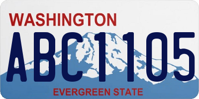WA license plate ABC1105