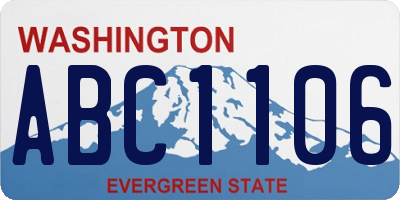 WA license plate ABC1106