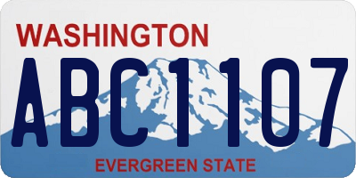 WA license plate ABC1107