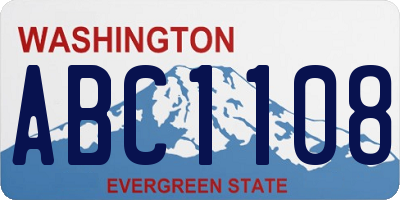 WA license plate ABC1108