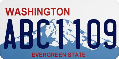 WA license plate ABC1109