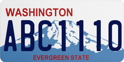 WA license plate ABC1110