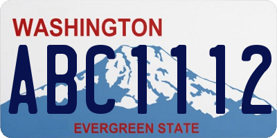 WA license plate ABC1112