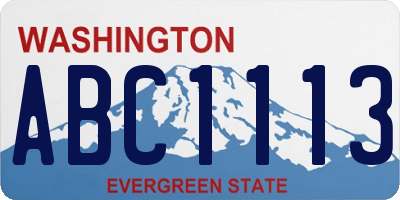 WA license plate ABC1113