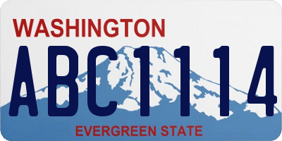 WA license plate ABC1114