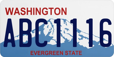 WA license plate ABC1116
