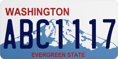 WA license plate ABC1117