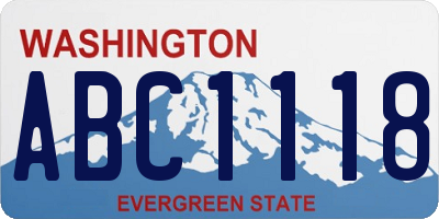 WA license plate ABC1118