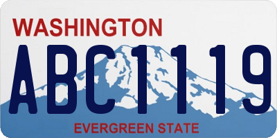 WA license plate ABC1119