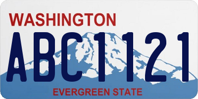WA license plate ABC1121