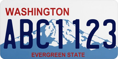 WA license plate ABC1123