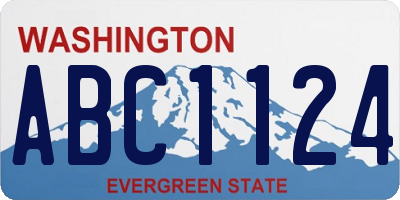 WA license plate ABC1124
