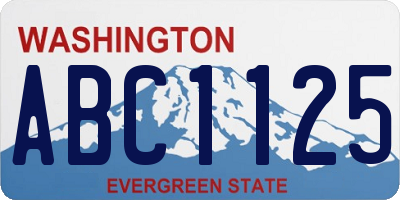 WA license plate ABC1125