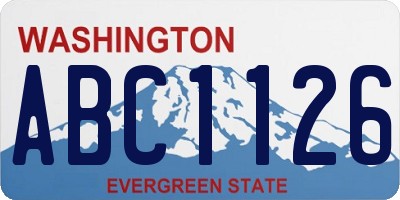 WA license plate ABC1126