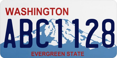 WA license plate ABC1128