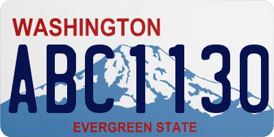 WA license plate ABC1130