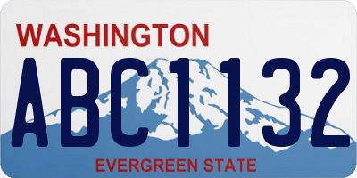 WA license plate ABC1132