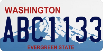 WA license plate ABC1133