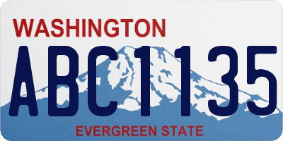 WA license plate ABC1135