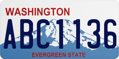 WA license plate ABC1136