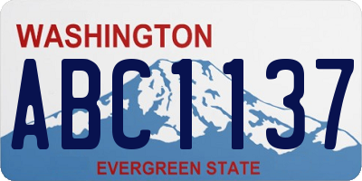WA license plate ABC1137