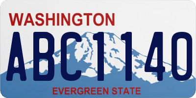 WA license plate ABC1140