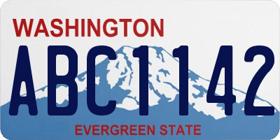 WA license plate ABC1142