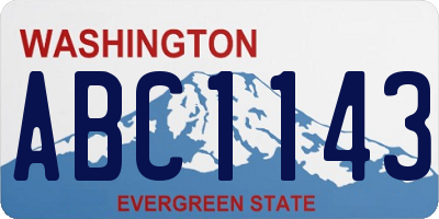 WA license plate ABC1143