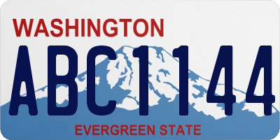 WA license plate ABC1144