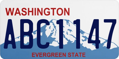 WA license plate ABC1147