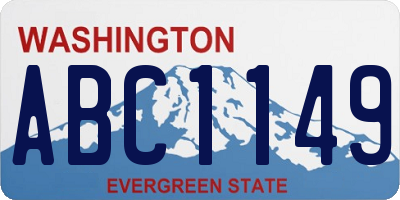 WA license plate ABC1149