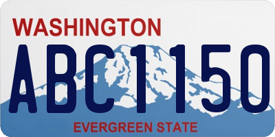 WA license plate ABC1150