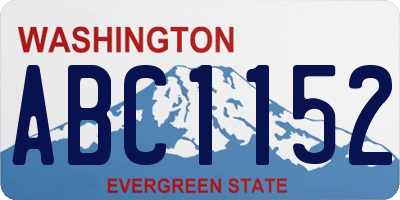WA license plate ABC1152