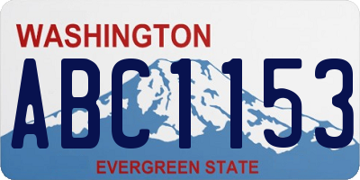 WA license plate ABC1153