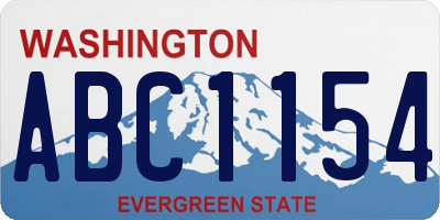 WA license plate ABC1154