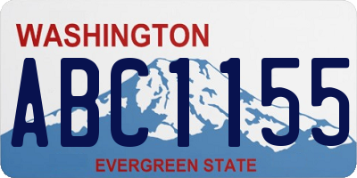WA license plate ABC1155