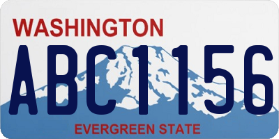 WA license plate ABC1156