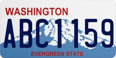 WA license plate ABC1159