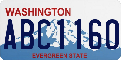 WA license plate ABC1160