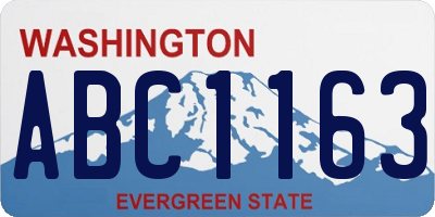 WA license plate ABC1163
