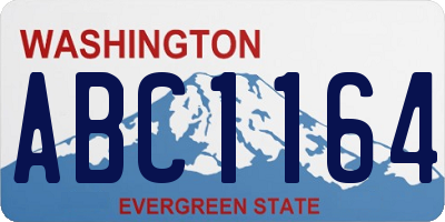 WA license plate ABC1164
