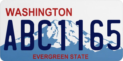 WA license plate ABC1165